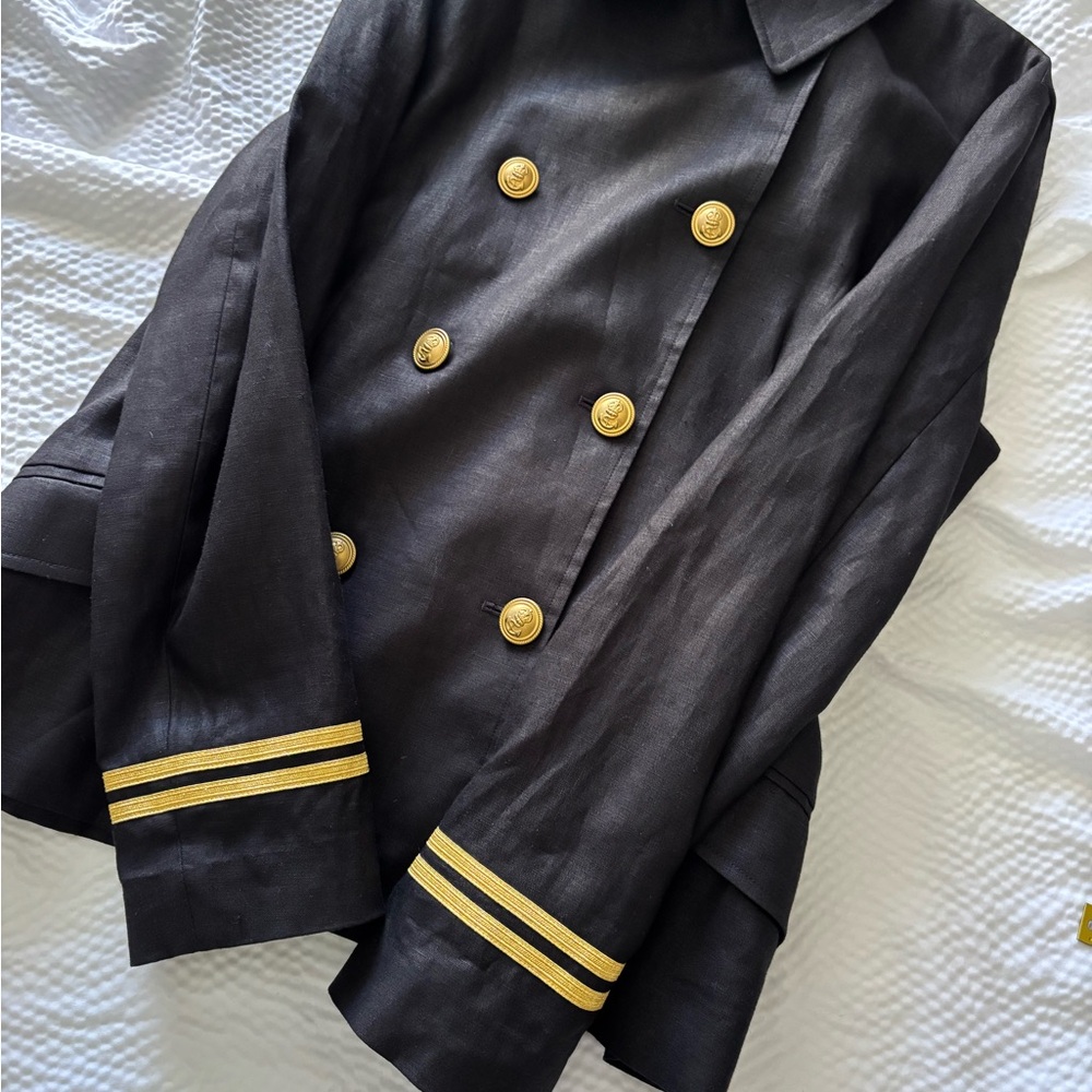 Vintage Ralph Lauren Linen Military Style Blazer - Picture 4 of 8